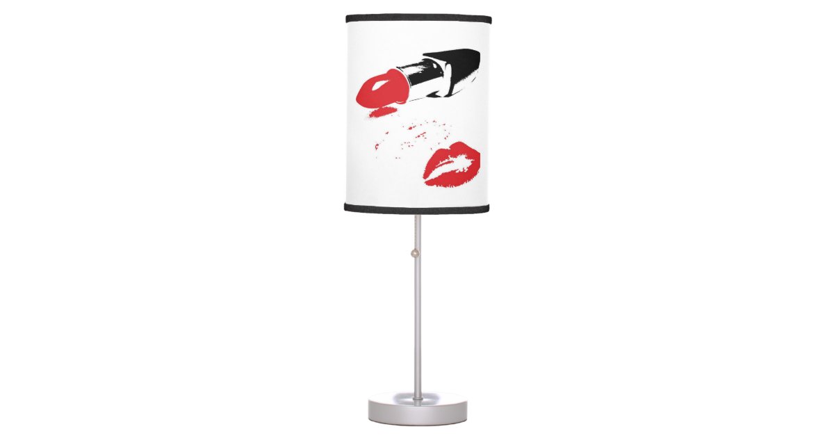 Lipstick and Lips Table Lamp Zazzle
