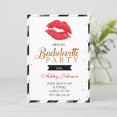 Lipstick bachelorette invitation (Standing Front)