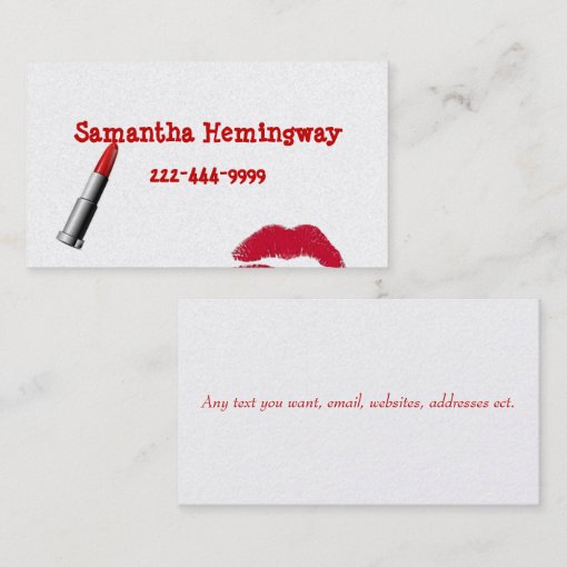 Lipstick business card Zazzle