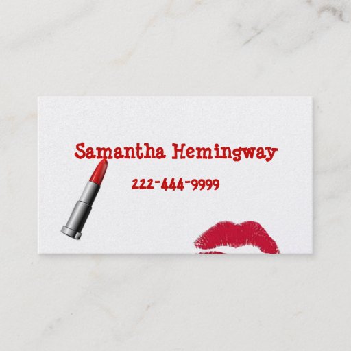 Customizable Lipstick business card