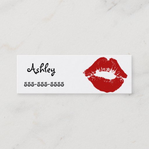 Customizable Lipstick Call Me Card Business Cards