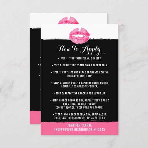 Lipstick Distributor Application  Tips Card