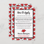Lipstick Distributor Application / Tips Card (Front/Back)