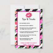 Lipstick Distributor Application / Tips Card (Back)