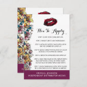 Lipstick Distributor Application / Tips Card (Front/Back)
