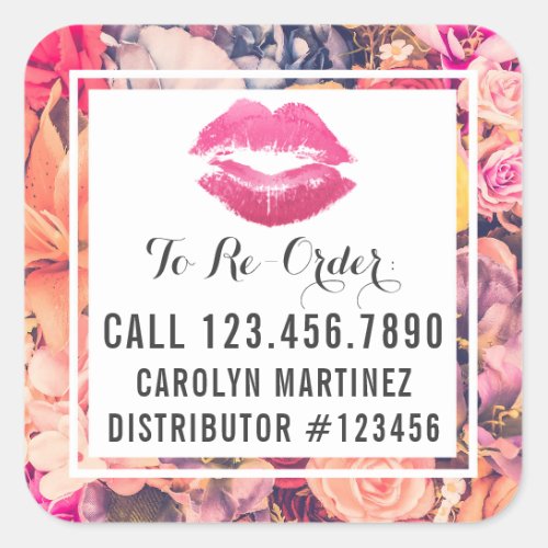 Lipstick Distributor Floral Kiss Re_Order Label