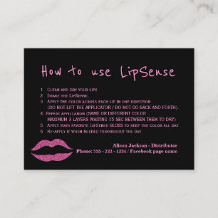 Lipstick distributor glam application instructions business card