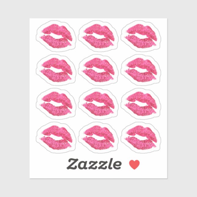 Lipstick Distributor Glam Pink Kiss Lips Planner Sticker (Sheet)