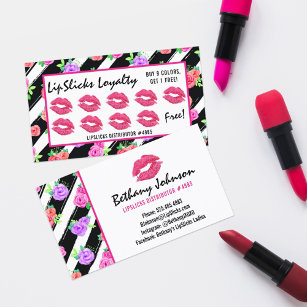 Lipstick Distributor Glam Rose Kiss Loyalty Stamp