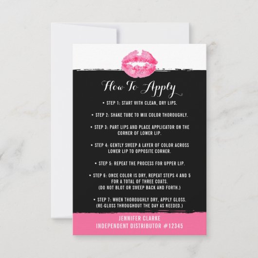 Lipstick Distributor How To Apply Application Card (Front)