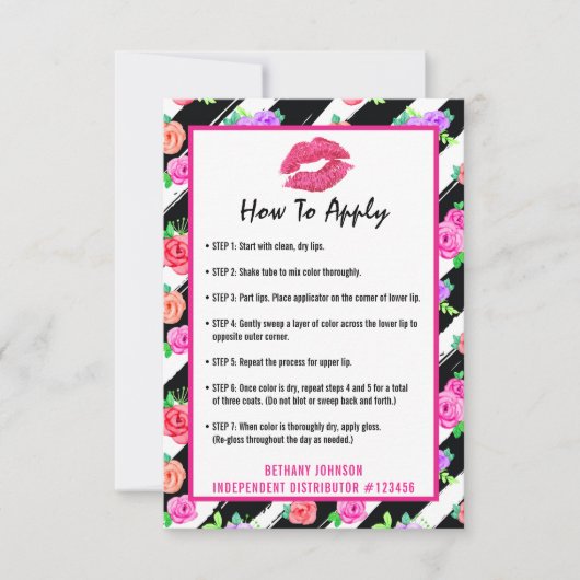 Lipstick Distributor How To Apply Application Card (Front)