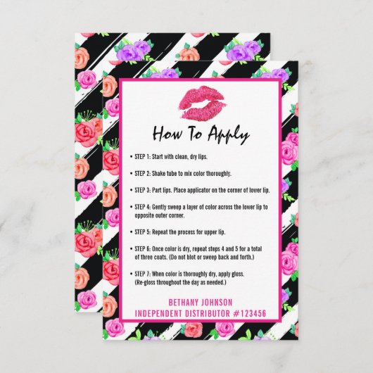 Lipstick Distributor How To Apply Application Card (Front/Back)