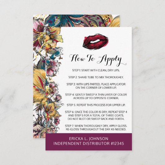 Lipstick Distributor How To Apply Application Card (Front/Back)