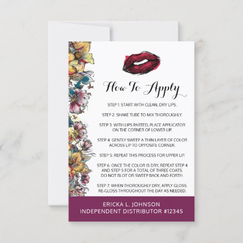 Lipstick Distributor How To Apply Application Card