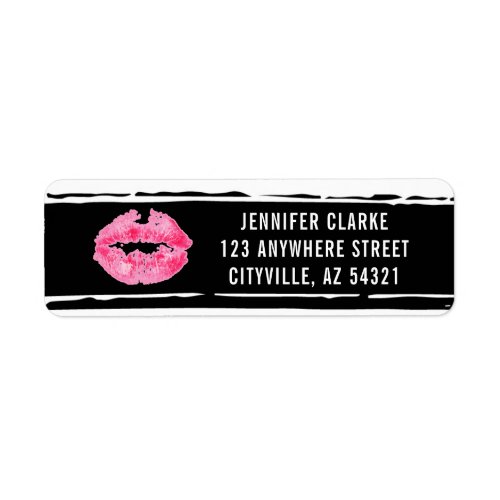 Lipstick Distributor Lip Kiss Return Address Label