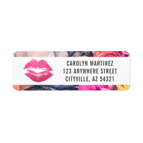 Lipstick Distributor Lip Kiss Return Address Label