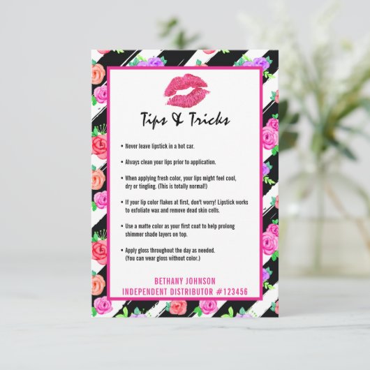 Lipstick Distributor Lip Tips & Tricks Kiss Card (Standing Front)
