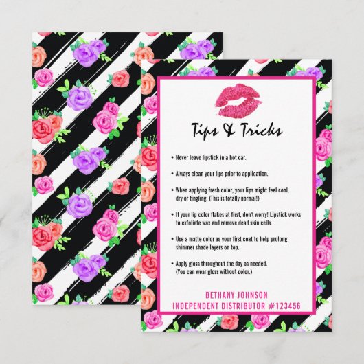 Lipstick Distributor Lip Tips & Tricks Kiss Card (Front/Back)