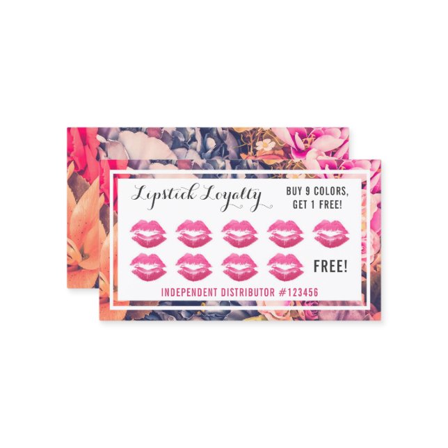 Lipstick Distributor Loyalty Punch Kiss Plain Back (Front/Back In Situ)