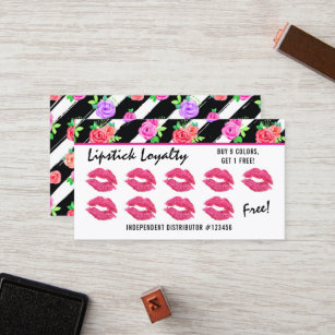 Lipstick Distributor Loyalty Stamp Kiss Plain Back