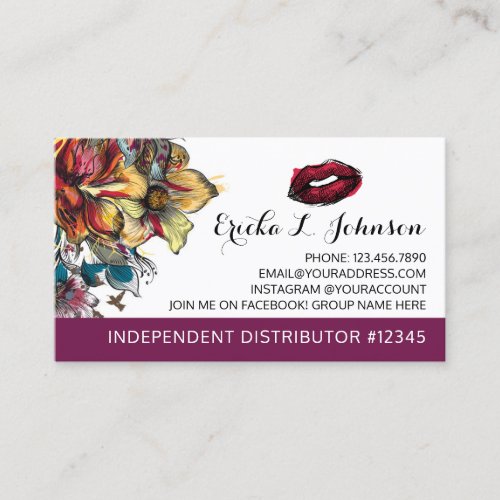 Lipstick Distributor Modern Floral Loyalty Punch