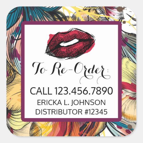 Lipstick Distributor Re_Order Labels Kiss Sticker