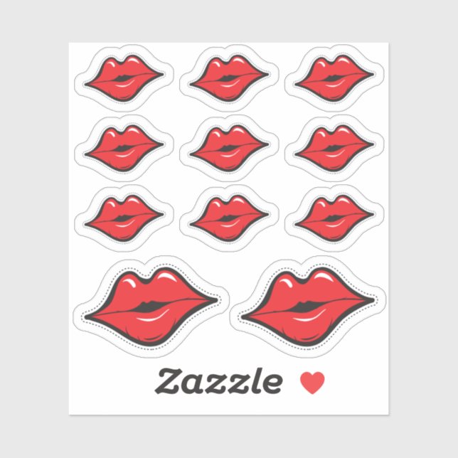 Lipstick Distributor Red Kiss Kissing Lips Planner Sticker (Sheet)