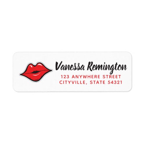 Lipstick Distributor Red Kiss Return Address Label