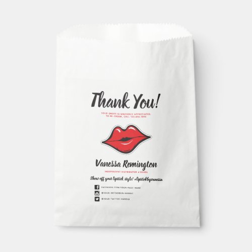 Lipstick Distributor Red Kiss THANK YOU Sales Bag