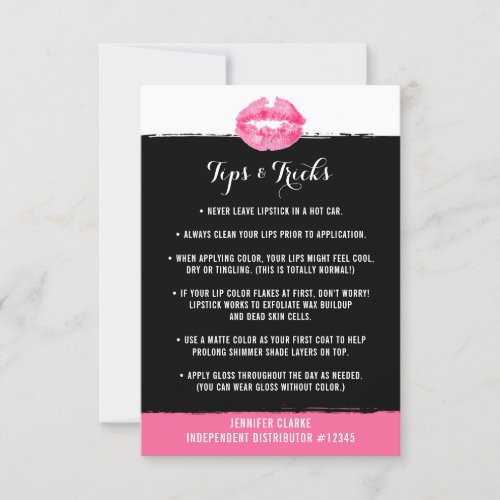 Lipstick Distributor Tips  Tricks Pink Kiss Card