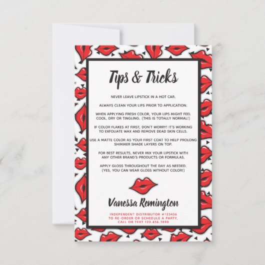Lipstick Distributor Tips & Tricks Red Kiss (Front)