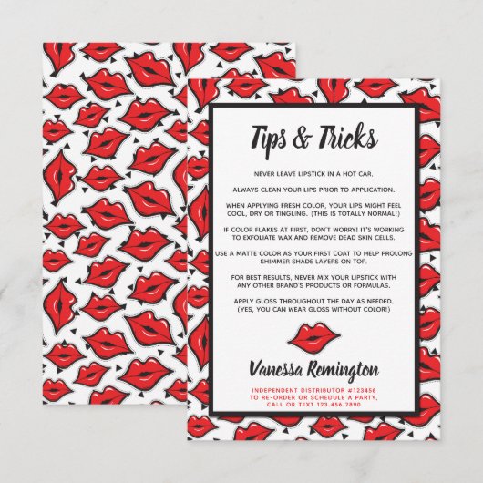 Lipstick Distributor Tips & Tricks Red Kiss (Front/Back)