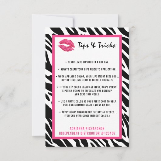 Lipstick Distributor Tips & Tricks Zebra Kiss Lips (Front)