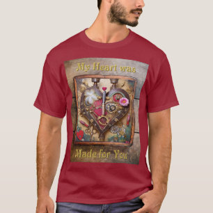 Lipstick Flowers Heart Steampunk Series T-Shirt