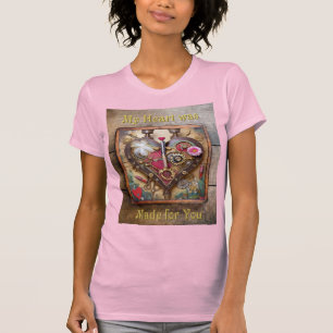 Lipstick Flowers Heart Steampunk Series T-Shirt