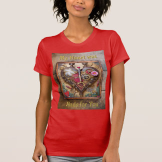 Lipstick Flowers Heart Steampunk Series T-Shirt