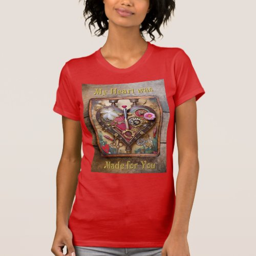 Lipstick Flowers Heart Steampunk Series T_Shirt