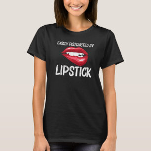 Lipstick For Women Girls Lip Biting Red Lips Make T-Shirt