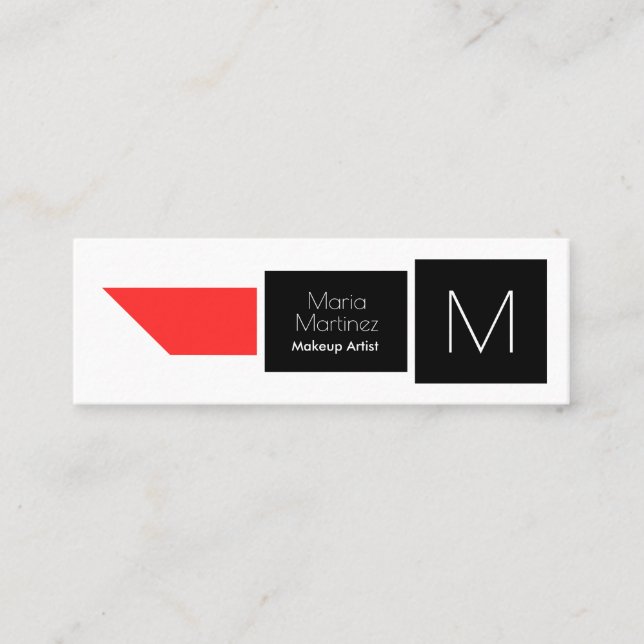 Lipstick geometric shape cover mini business card (Front)