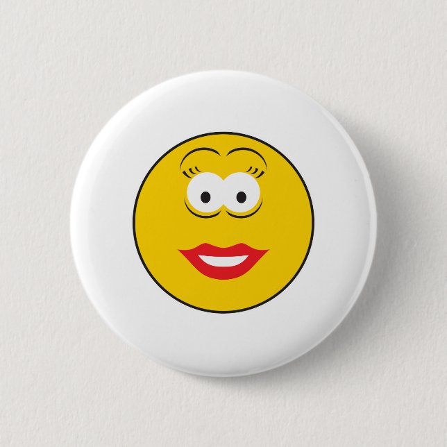 Lipstick Girl Face Button (Front)