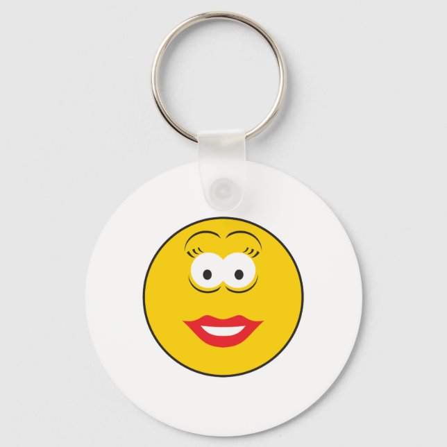 Lipstick Girl Face Keychain (Front)
