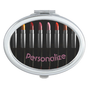 Lipstick Glamour Personalised Compact Mirror