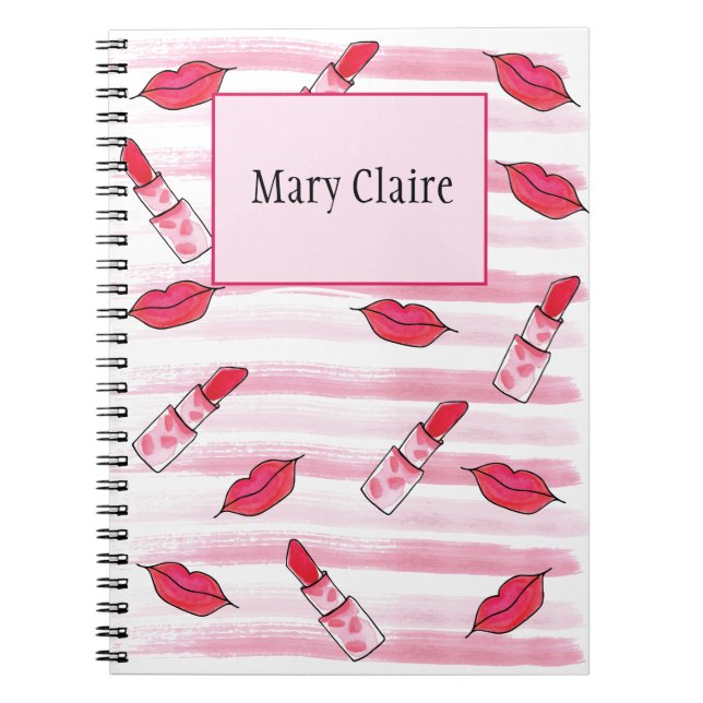 Lipstick Journal Planner Organizer Notebook (Front)