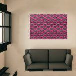 Lipstick Kiss B&amp;W Striped Pattern Rug