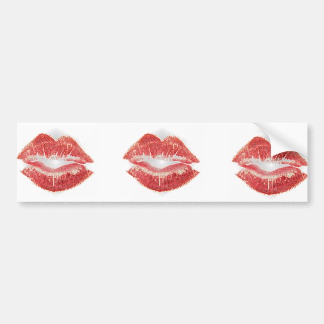 lipstick kiss bumper sticker (Front)