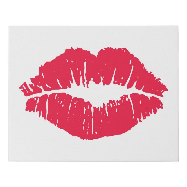 Lipstick Kiss Faux Canvas Print (Front)