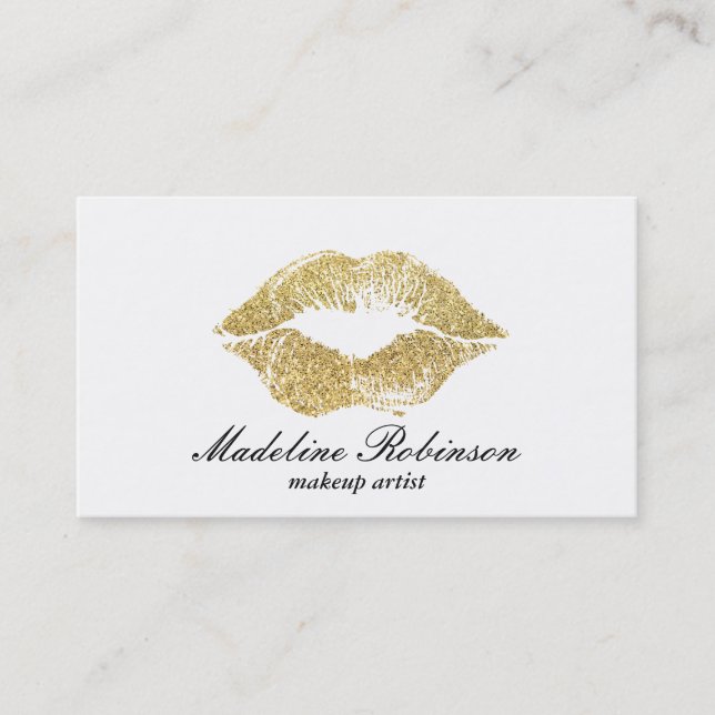 Lipstick Kiss | Gold Business Card (Front)