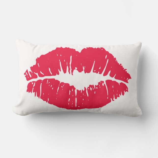 Lipstick Kiss Lumbar Pillow (Front)