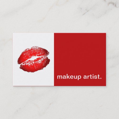 Lipstick Kiss Modern Icon _ makeup artist red Business Card