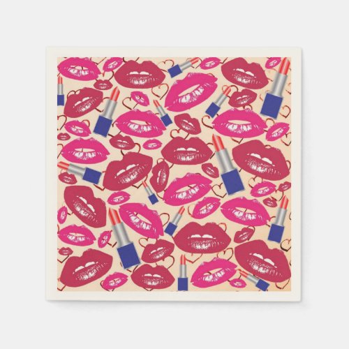 Lipstick Kiss Pattern Paper Napkins